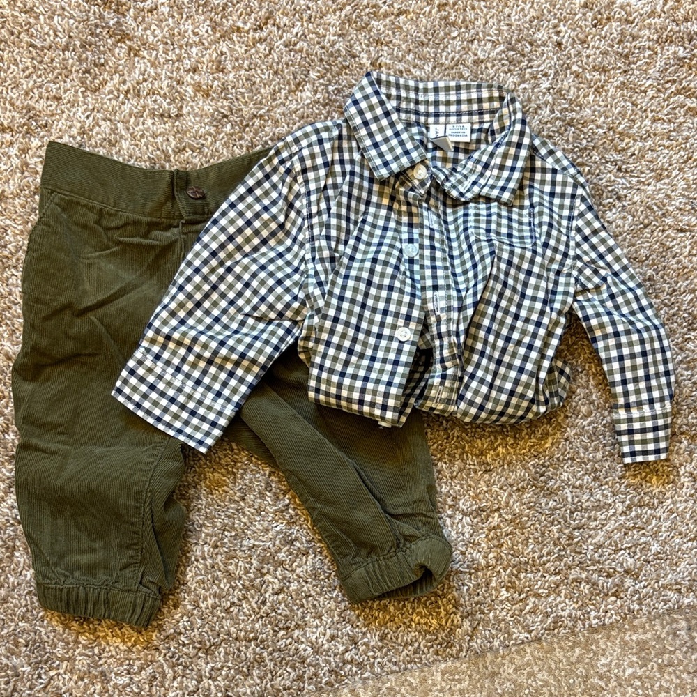 Janie and Jack Blue and Green Kids Matching Set